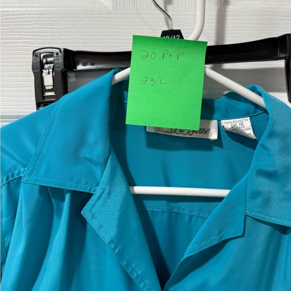 Vintage La Blouse Teal Button-Down Blouse - Picture 5 of 5